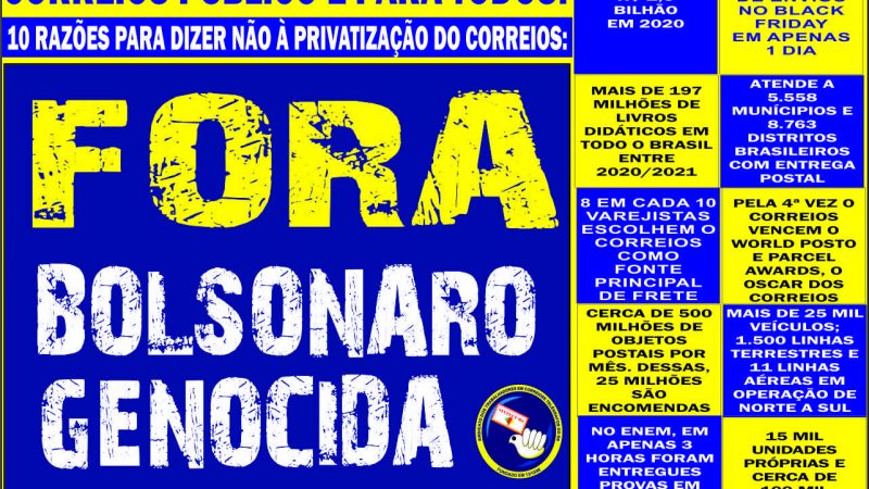 Neste sábado, dia 2, todos nas ruas pelo Fora Bolsonaro!