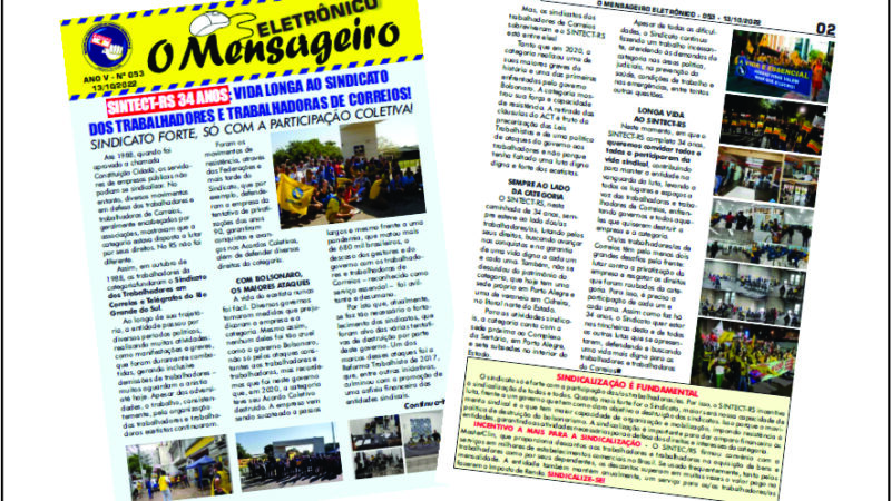 SINTECT-RS 34 ANOS: LONGA VIDA AO SINDICATO DOS/AS TRABALHADORES/AS DE CORREIOS