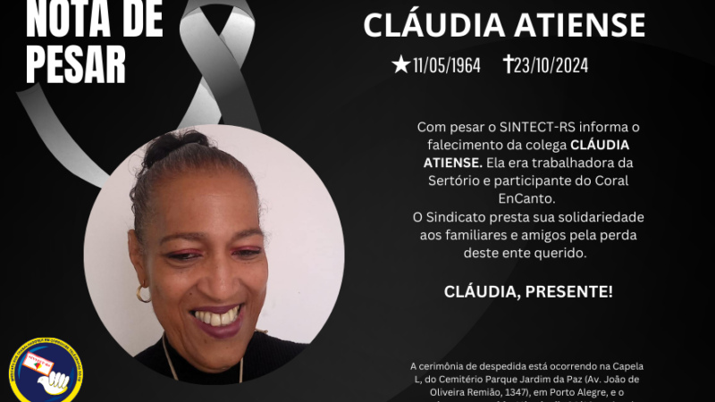 Nota de pesar: Cláudia Atiense