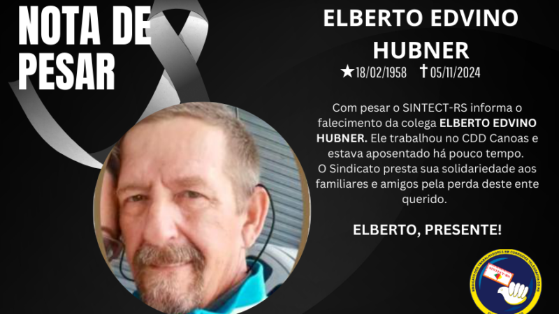 Nota de pesar: Elberto Edvino Hubner