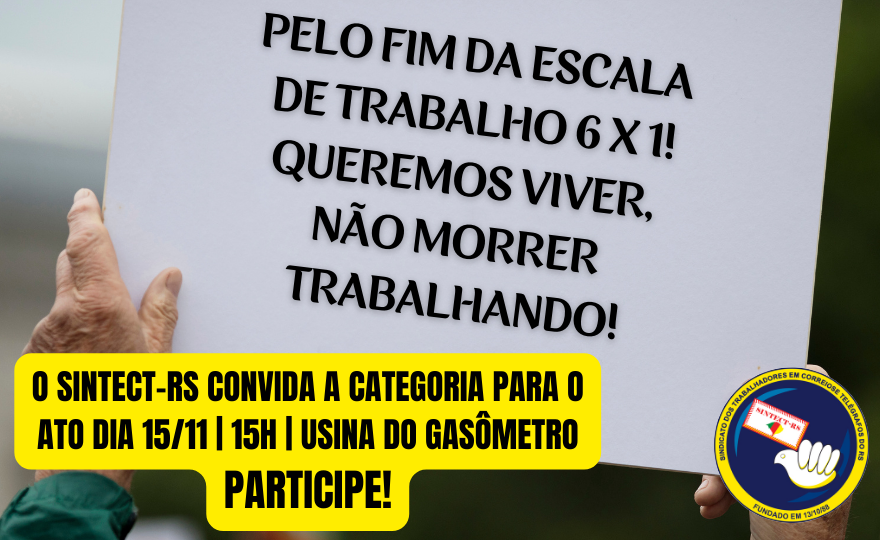 Pelo fim da escala de trabalho 6×1: Queremos viver, não morrer trabalhando!