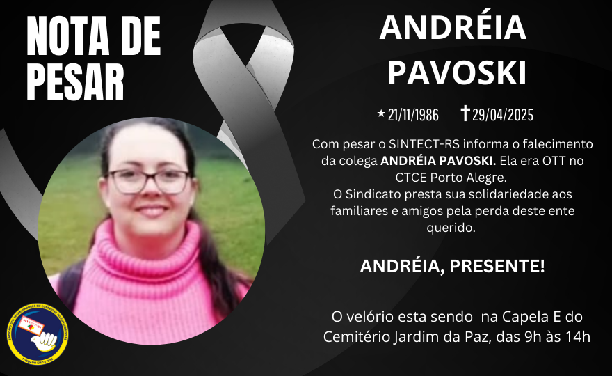 Nota de Pesar: Andréia Pavoski