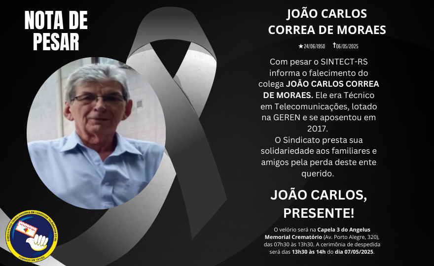 Nota de Pesar: João Carlos Correa de Moraes