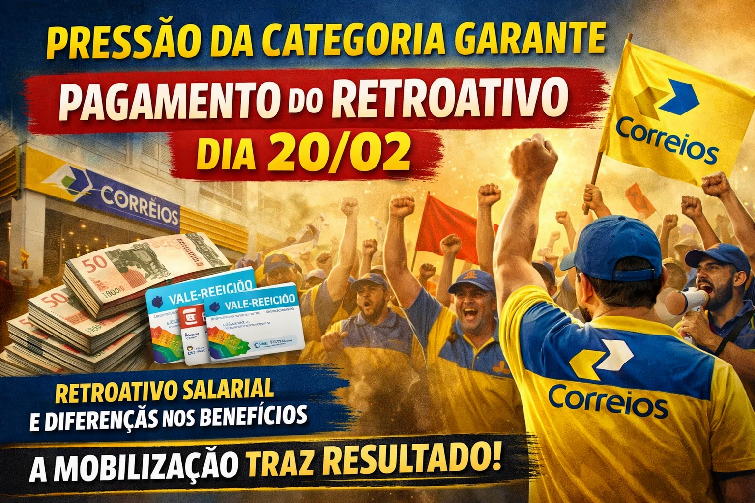 PRESSÃO DA CATEGORIA GARANTE PAGAMENTO DO RETROATIVO DIA 20/02