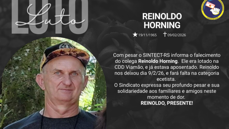 NOTA DE PESAR: REINOLDO HORNING