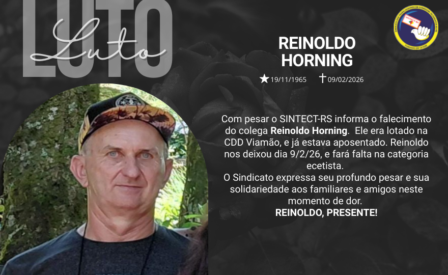 NOTA DE PESAR: REINOLDO HORNING