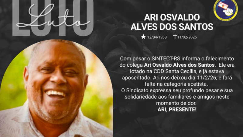 NOTA DE PESAR: ARI OSVALDO ALVES DOS SANTOS