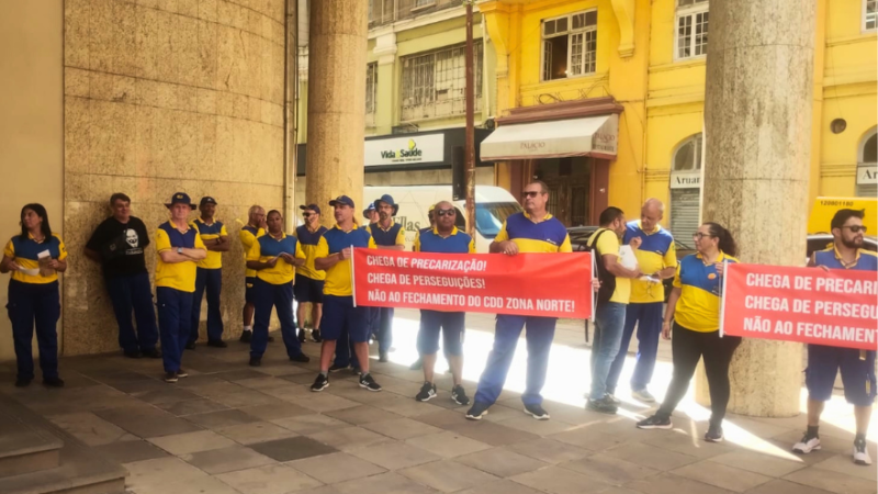 ATO CONTRA O FECHAMENTO DO CDD ZONA NORTE DENUNCIA DESMONTE DOS CORREIOS E ATAQUES À CATEGORIA