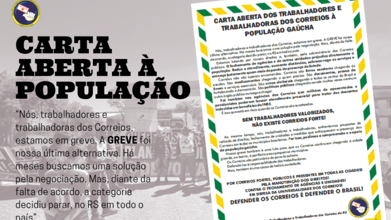 CARTA ABERTA À POPULAÇÃO GAÚCHA